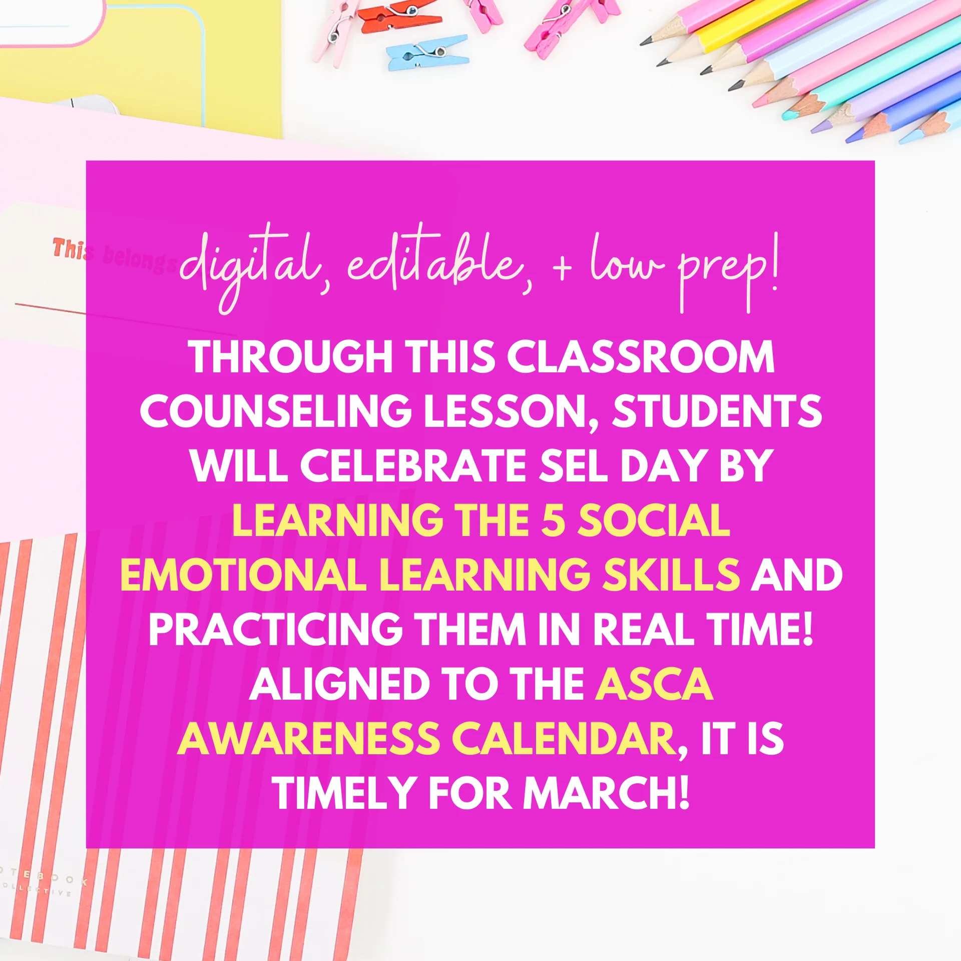 SEL Day Lesson- ASCA Awareness School Counseling Lesson - Image 2