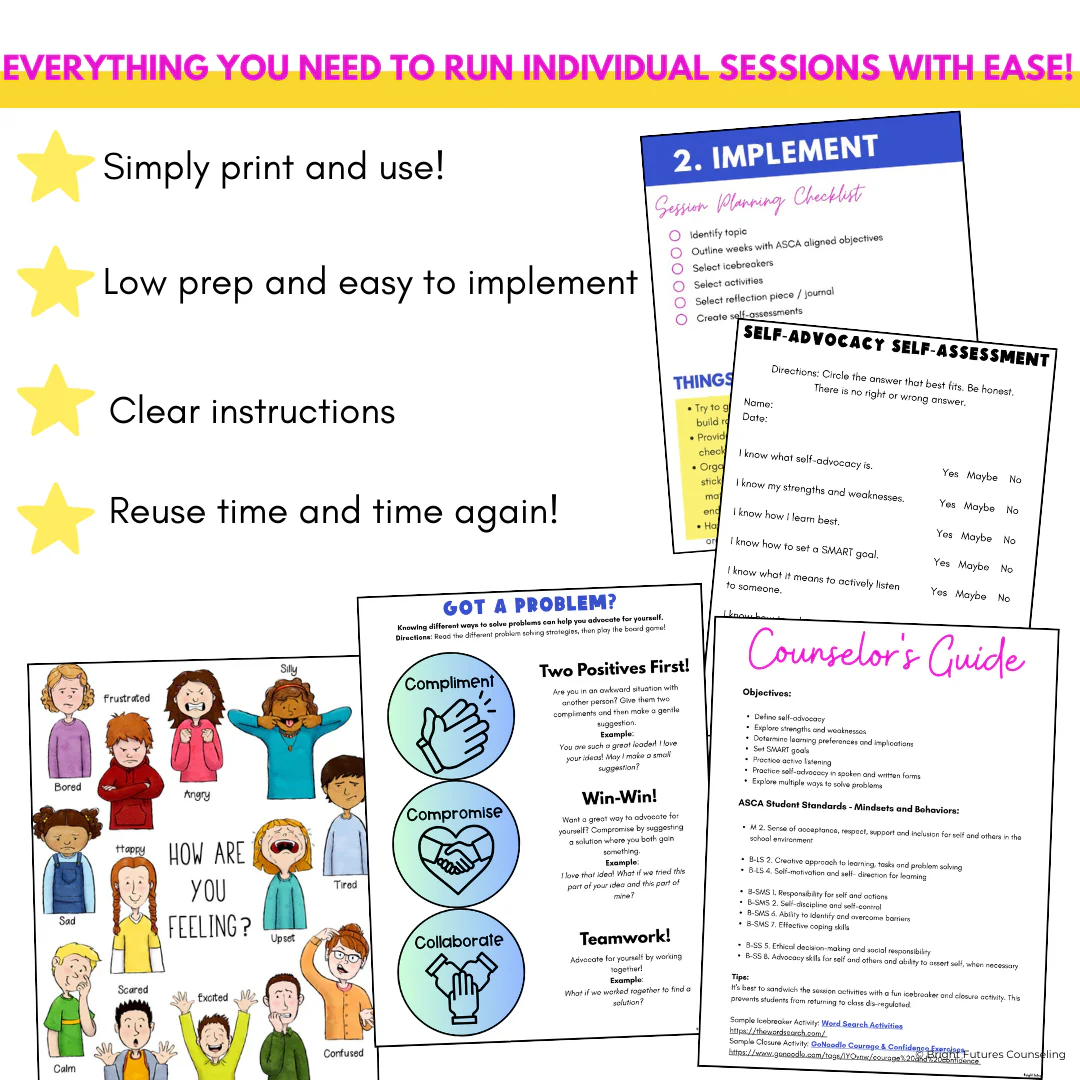 Self-Advocacy Middle School Individual Counseling - Self-Advocacy Worksheets - Image 13
