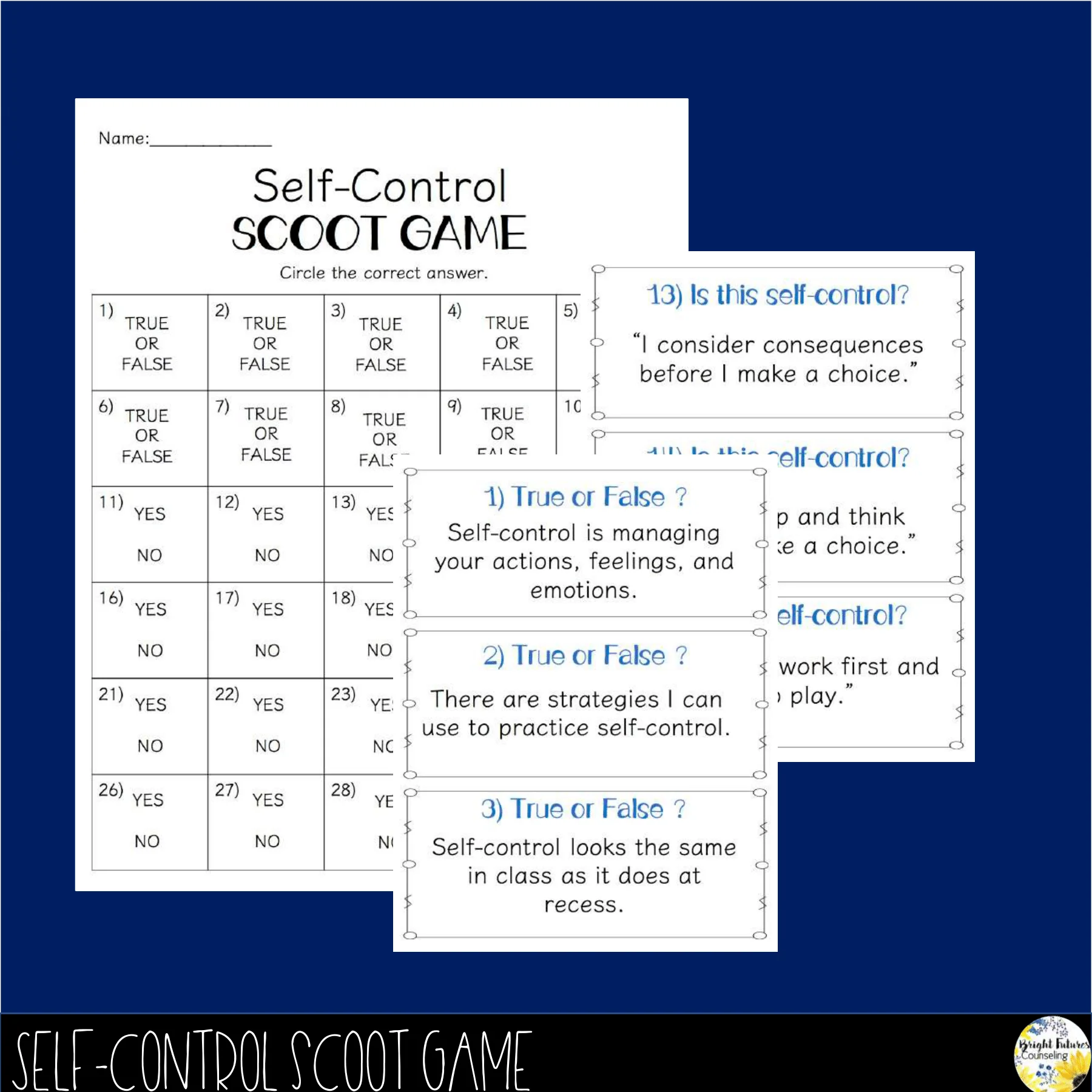 Self-Control Counseling BUNDLE Guidance Lesson Activities and Games - Image 4