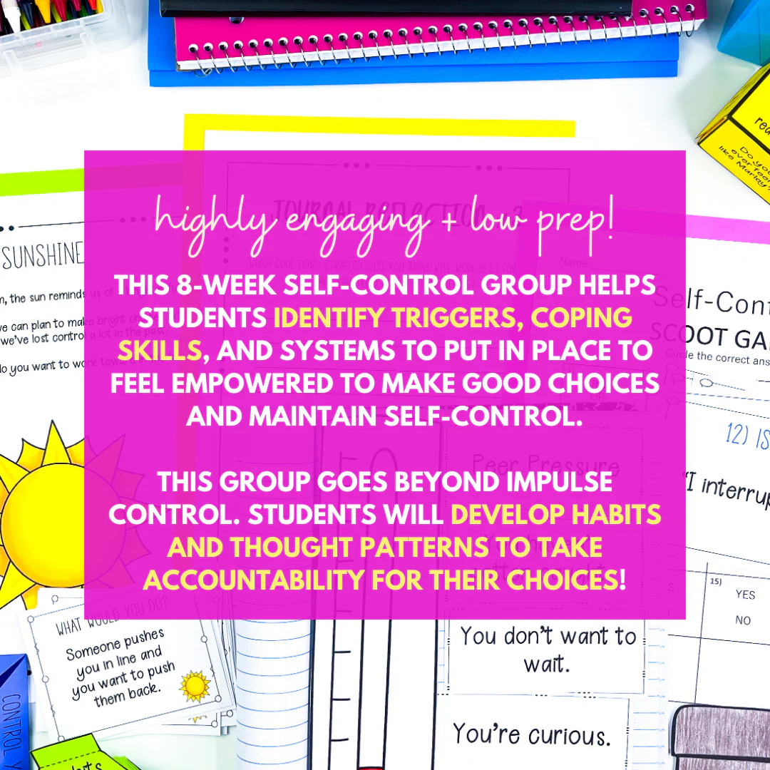 Self-Control School Counseling Group: Develop Self-Control Accountability Habits - Image 2