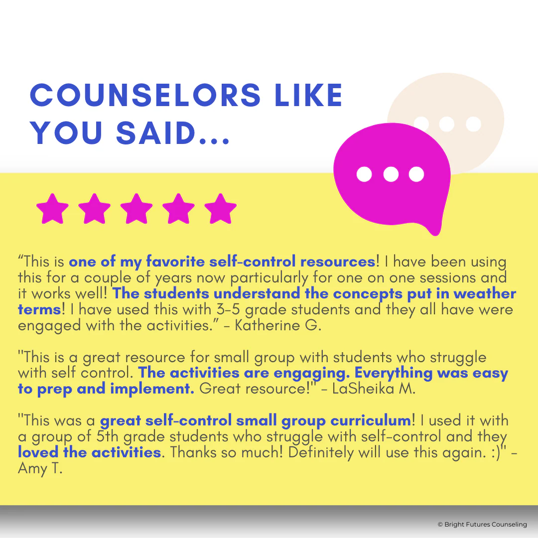 Self-Control School Counseling Group: Develop Self-Control Accountability Habits - Image 21