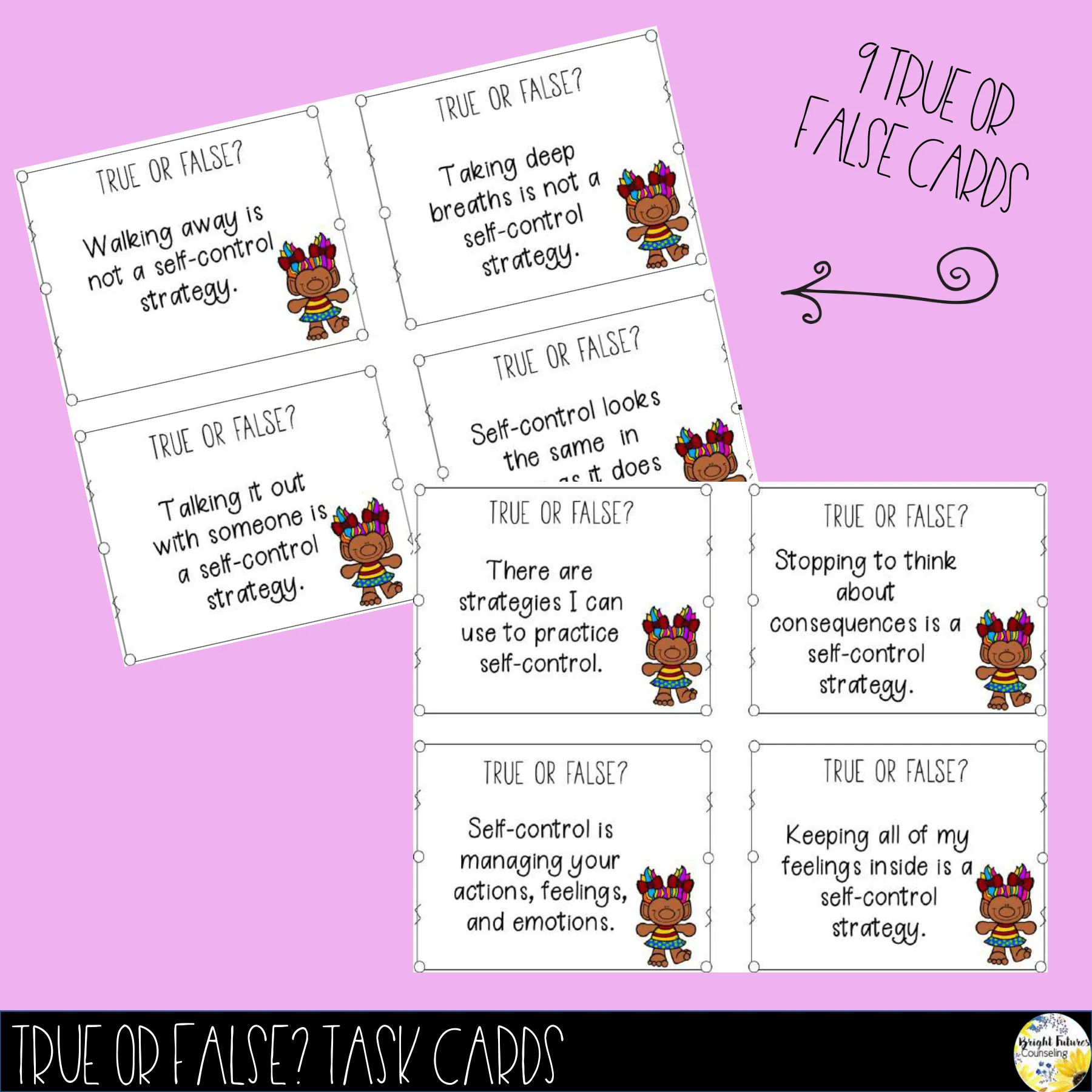 Self-Control Task Cards Self-ConTROLLS Counseling Cards - Image 10