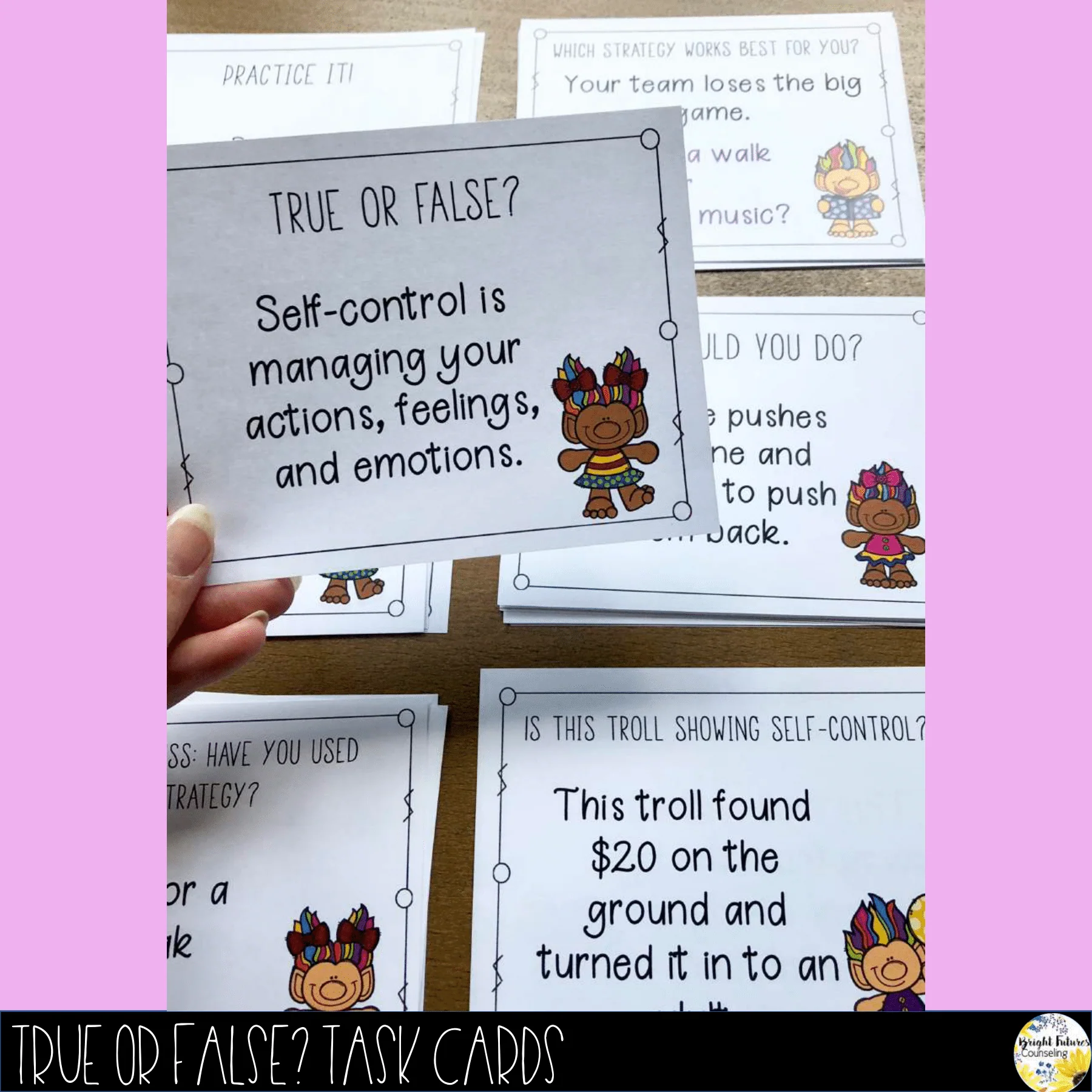 Self-Control Task Cards Self-ConTROLLS Counseling Cards - Image 11