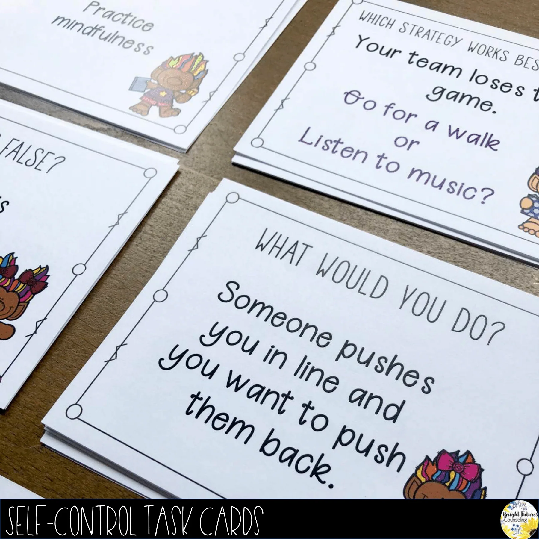 Self-Control Task Cards Self-ConTROLLS Counseling Cards - Image 13