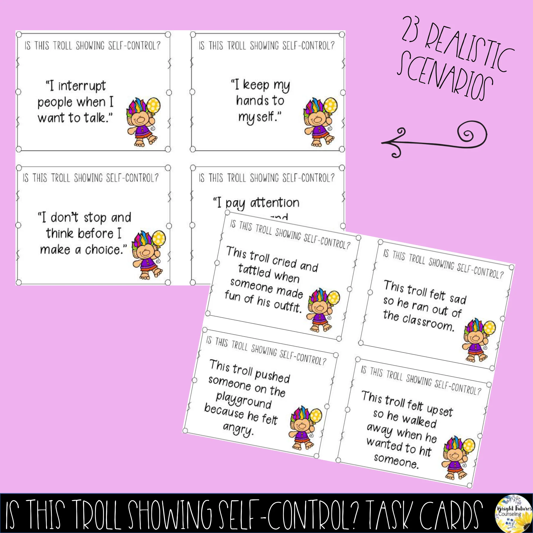 Self-Control Task Cards Self-ConTROLLS Counseling Cards - Image 8