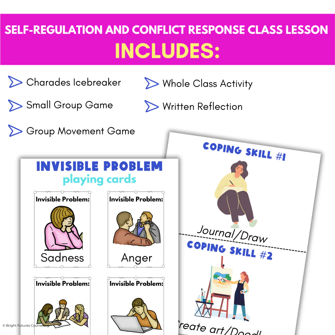 Self-Regulation and Conflict Response Lesson for Middle School Counseling & SEL - Image 5
