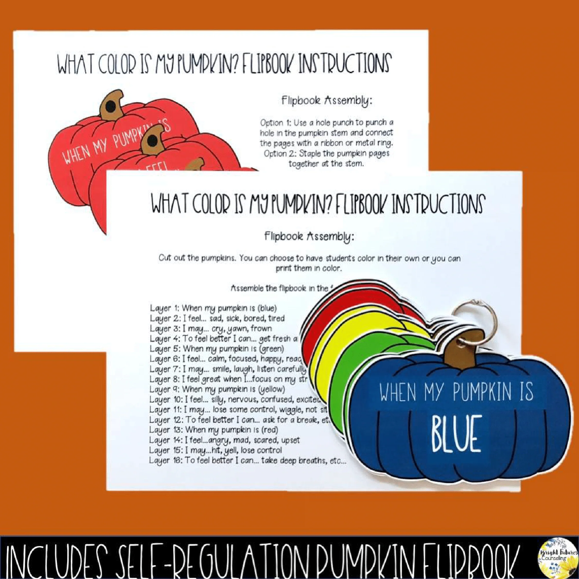 Self-Regulation Fall Bundle - What Color is Your Pumpkin ? Digital Fall SEL Game - Image 3