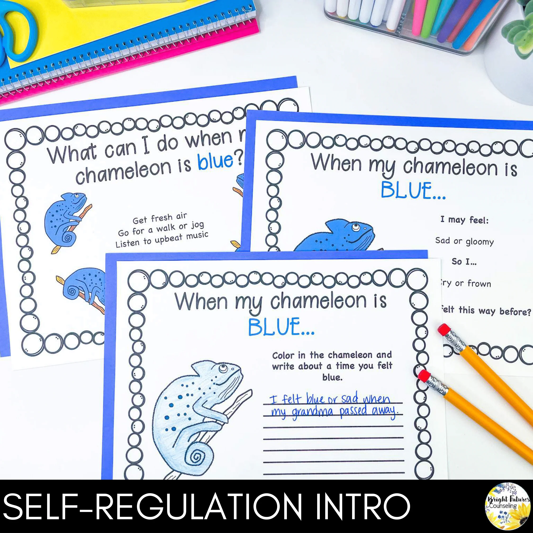 Self-Regulation Lesson - What Color is Your Chameleon? Counseling Activity - Image 3