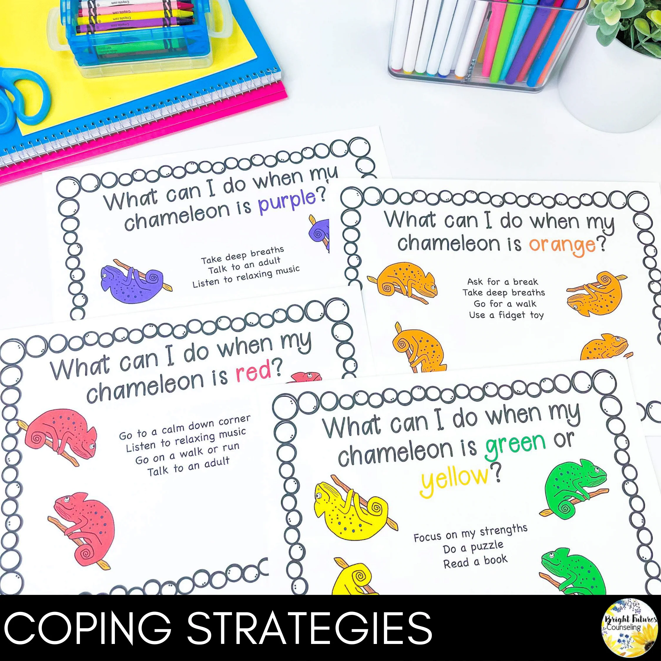 Self-Regulation Lesson - What Color is Your Chameleon? Counseling Activity - Image 4