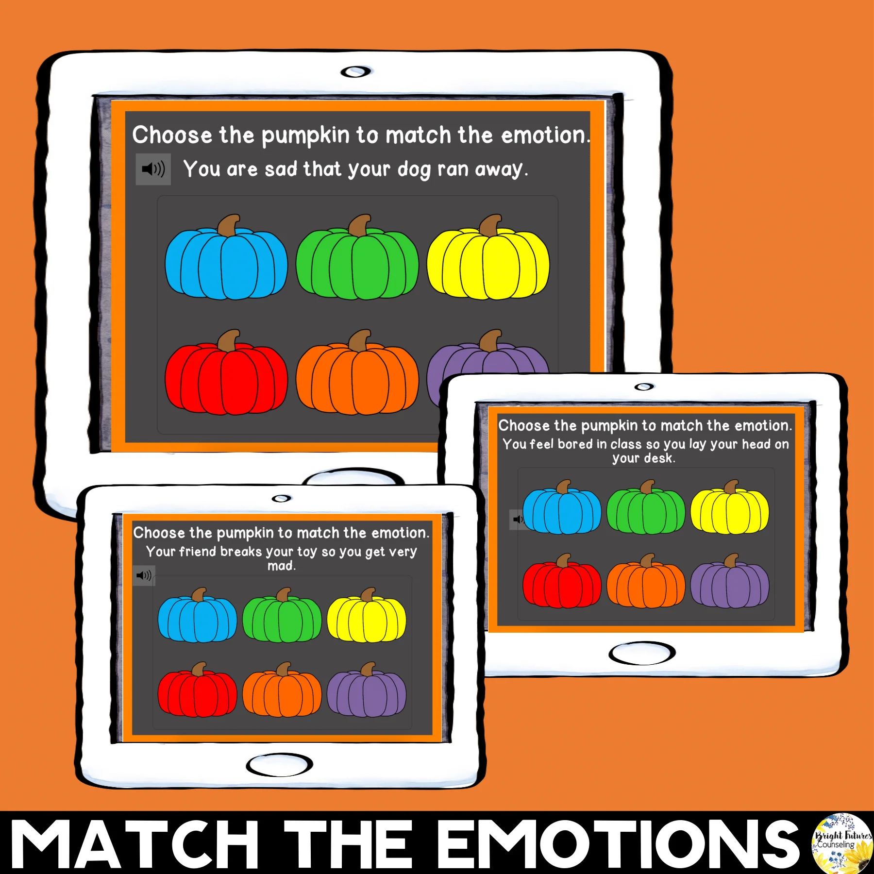 Self-Regulation Pumpkin Boom Cards - Fall and Halloween SEL Counseling Activity - Image 4