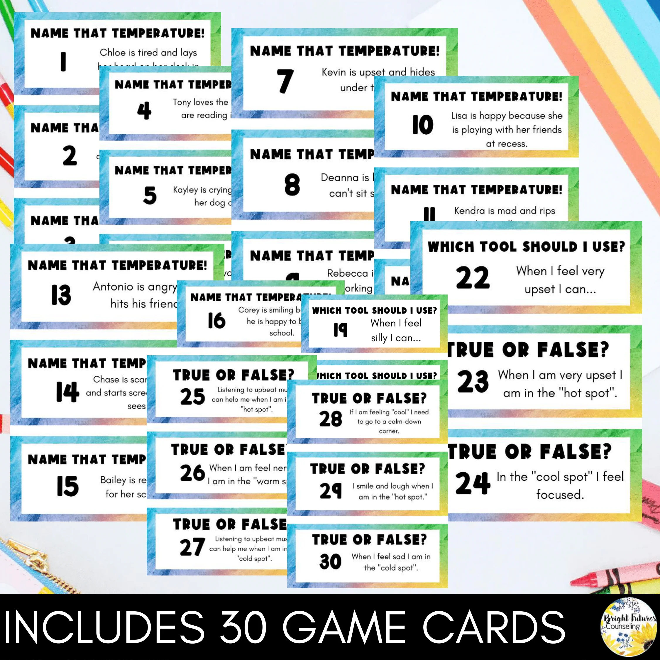 Self-Regulation Scoot Game - Elementary School Counseling Game - Image 2
