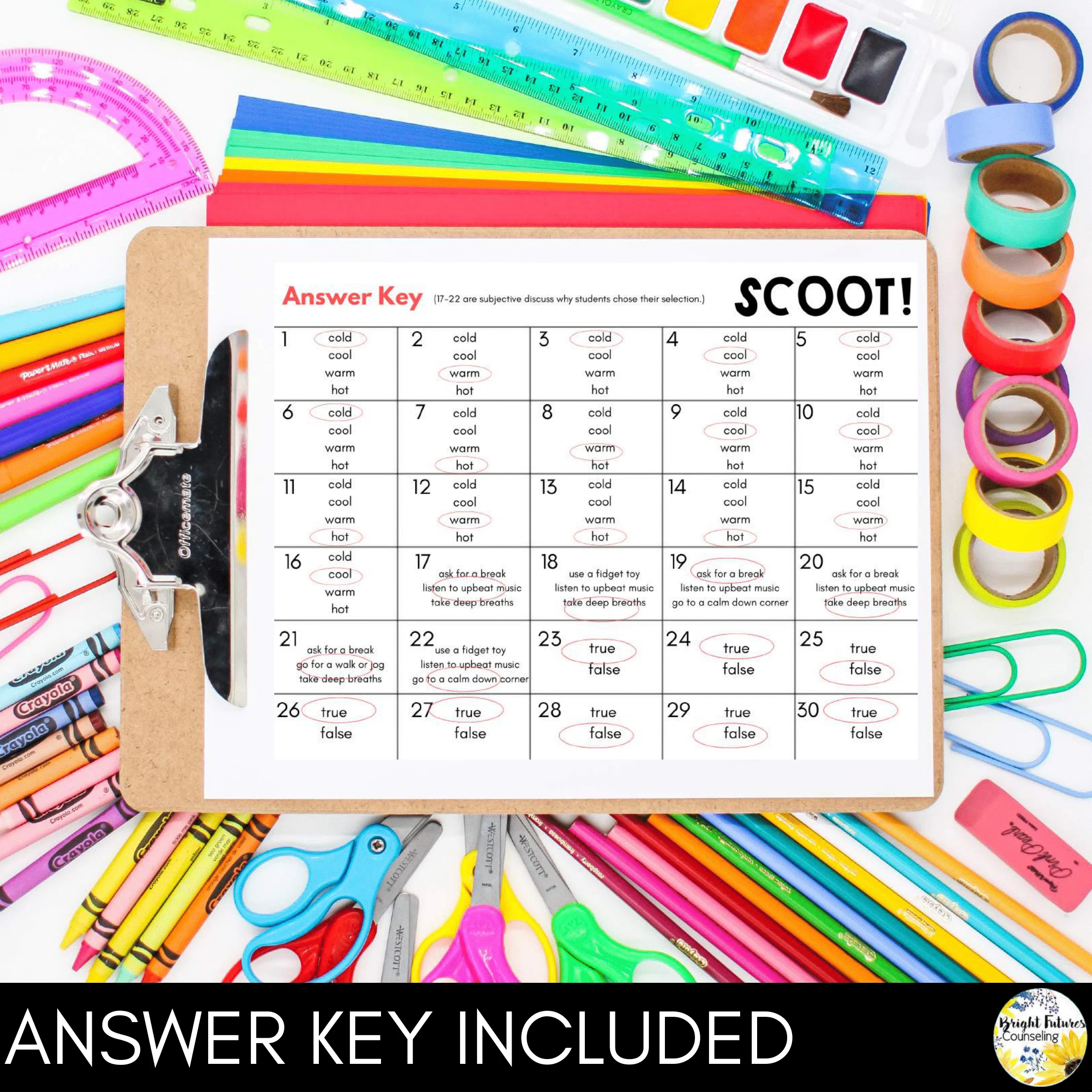 Self-Regulation Scoot Game - Elementary School Counseling Game - Image 9