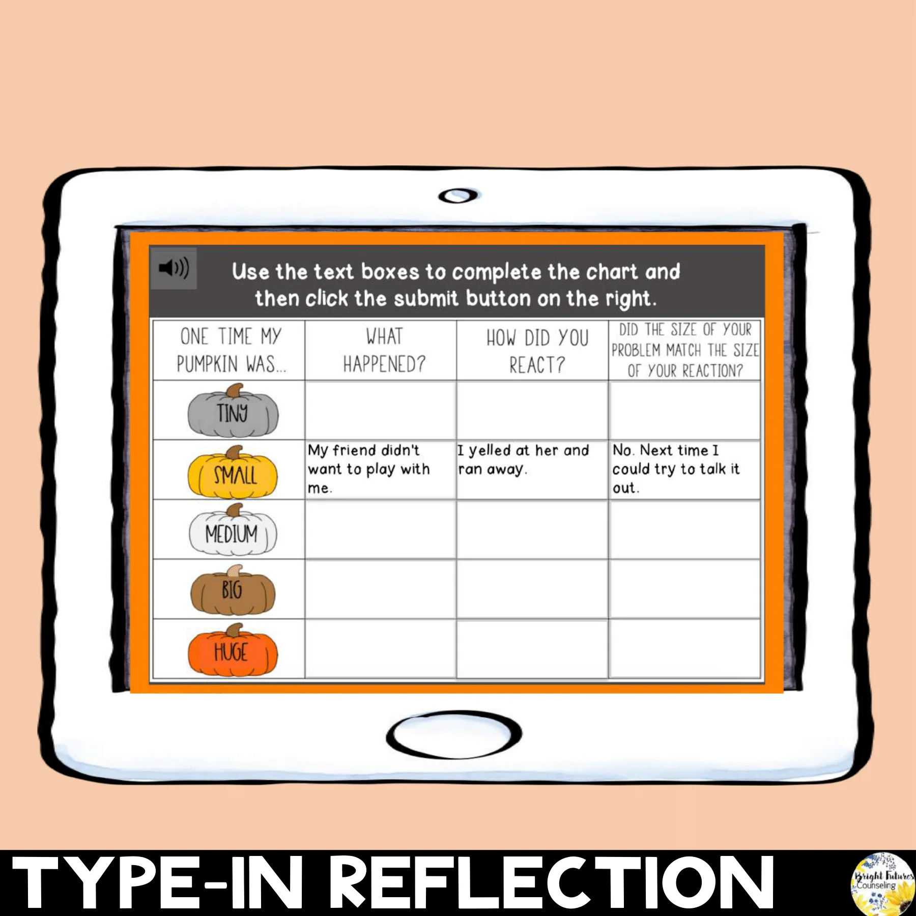 Size of the Problem Pumpkins Fall SEL Activity - Boom Cards Fall Game - Image 7