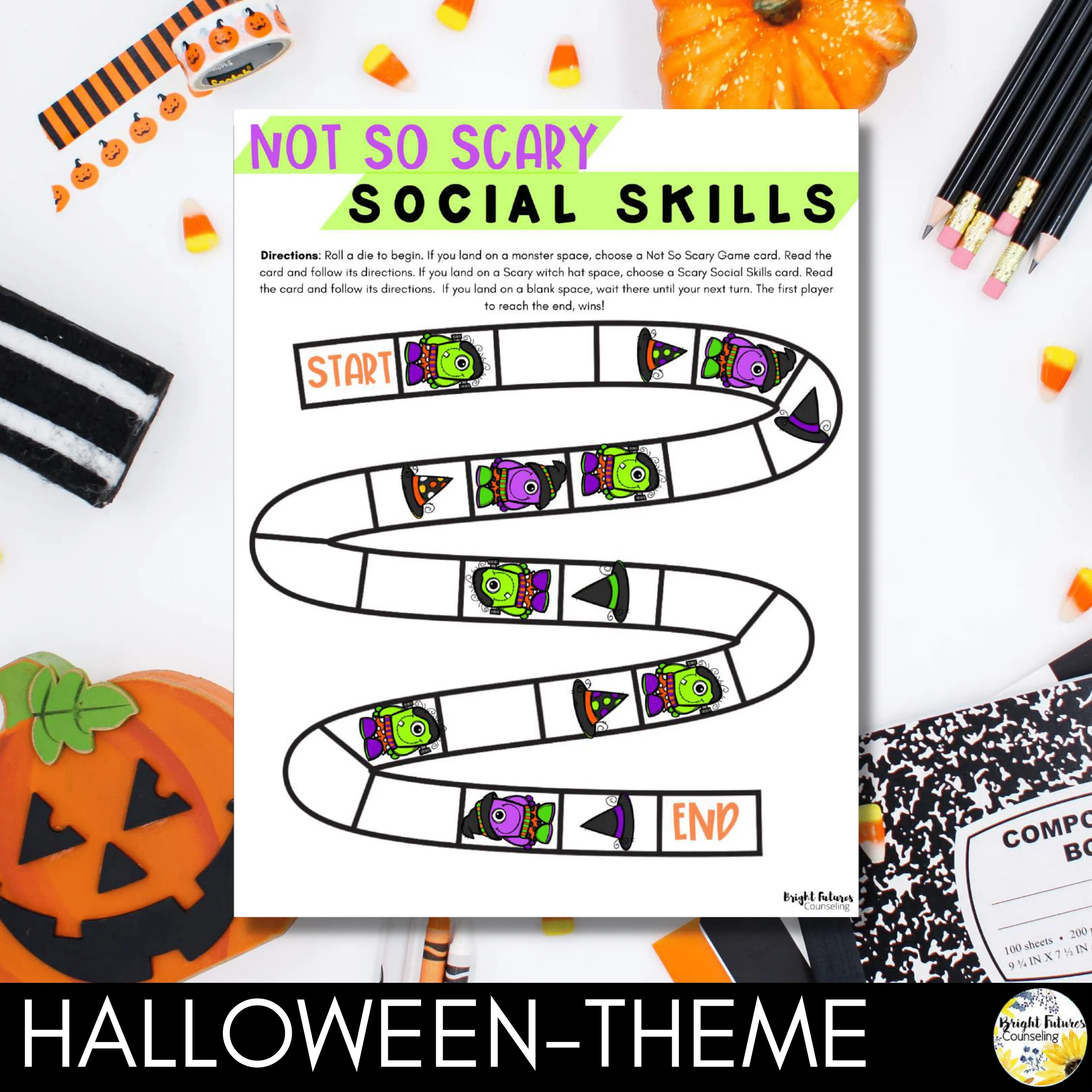 Social Skills Halloween Board Game - School Counseling SEL Activity - Image 2