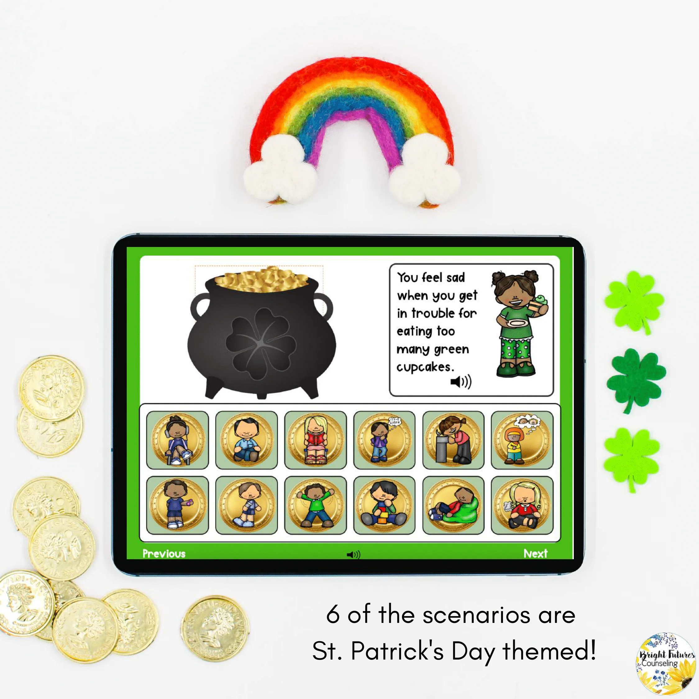 St. Patrick's Day Coping Strategies Digital Game - Boom Cards + Google - Image 2
