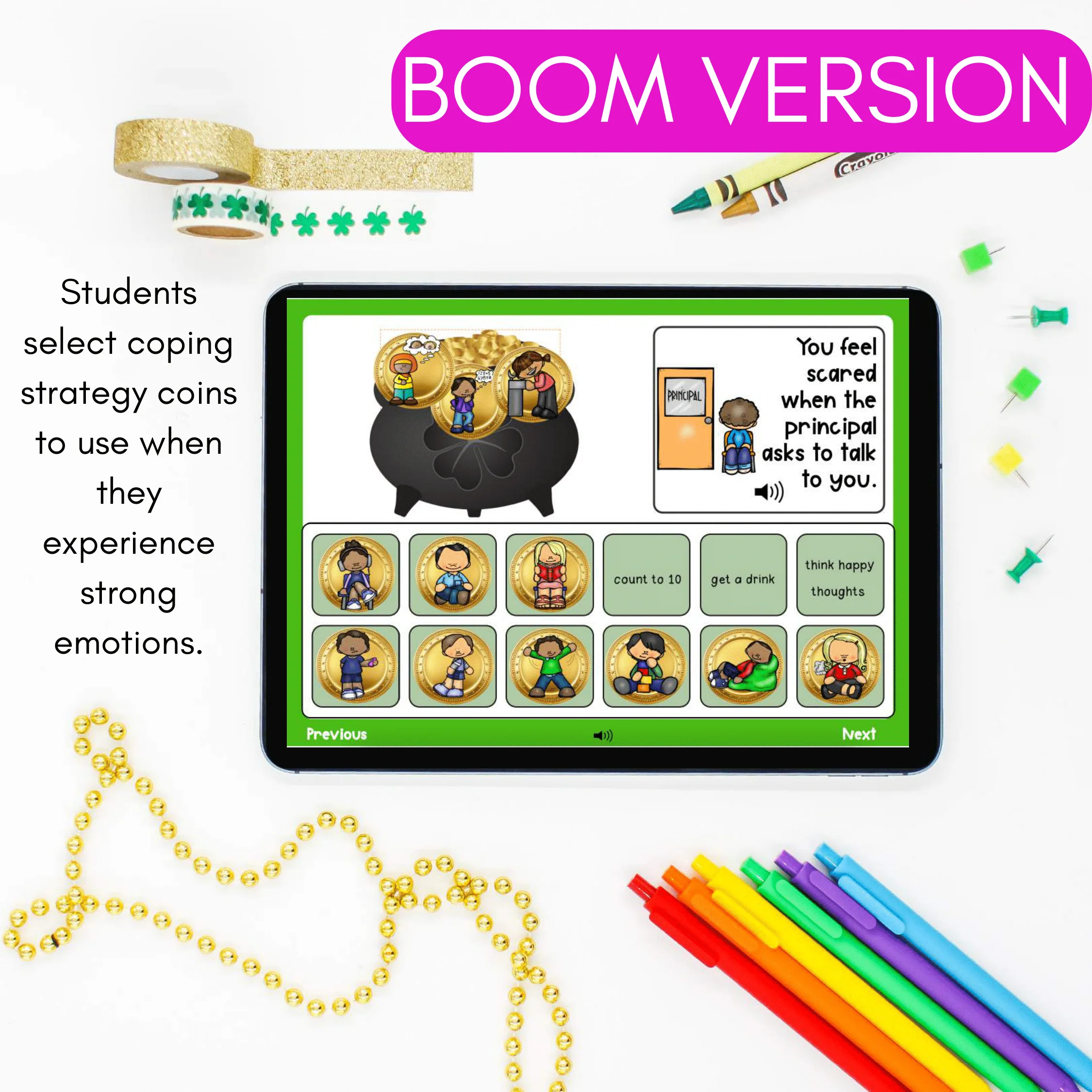 St. Patrick's Day Coping Strategies Digital Game - Boom Cards + Google - Image 3
