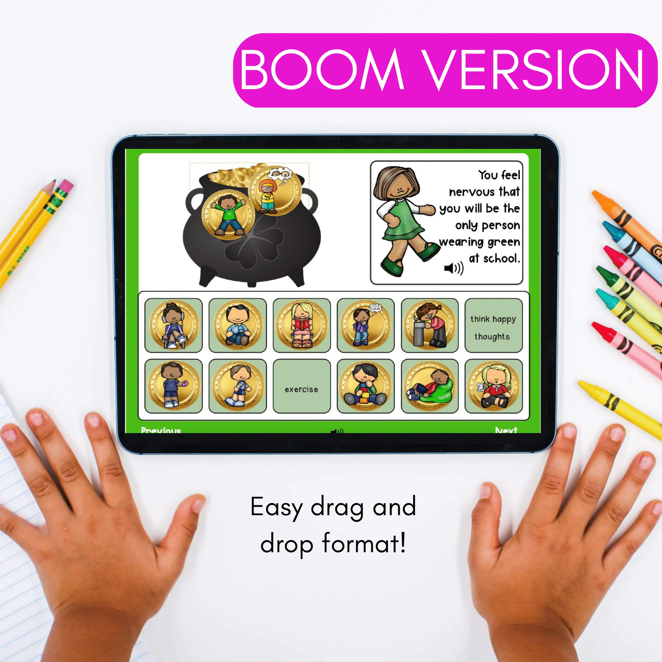 St. Patrick's Day Coping Strategies Digital Game - Boom Cards + Google - Image 4