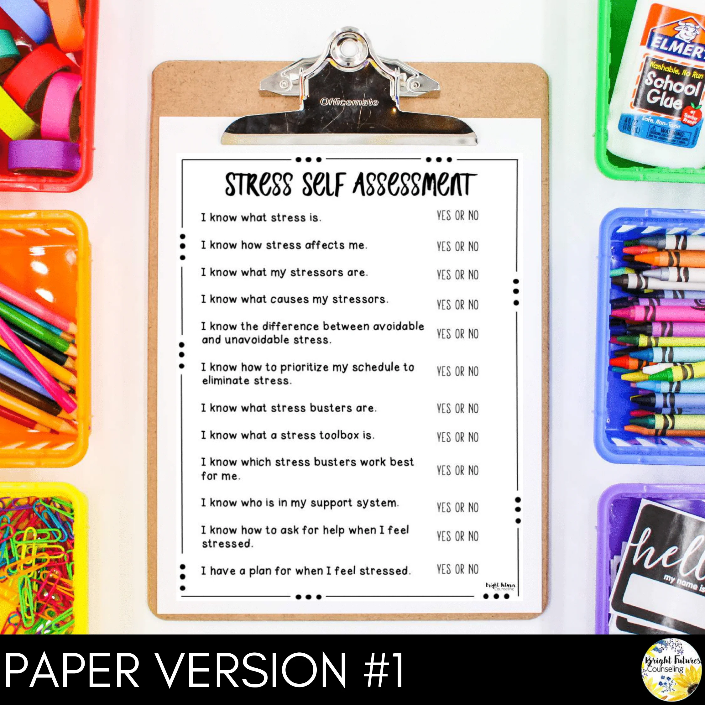 Stress Management School Counseling Self-Assessment - Image 2