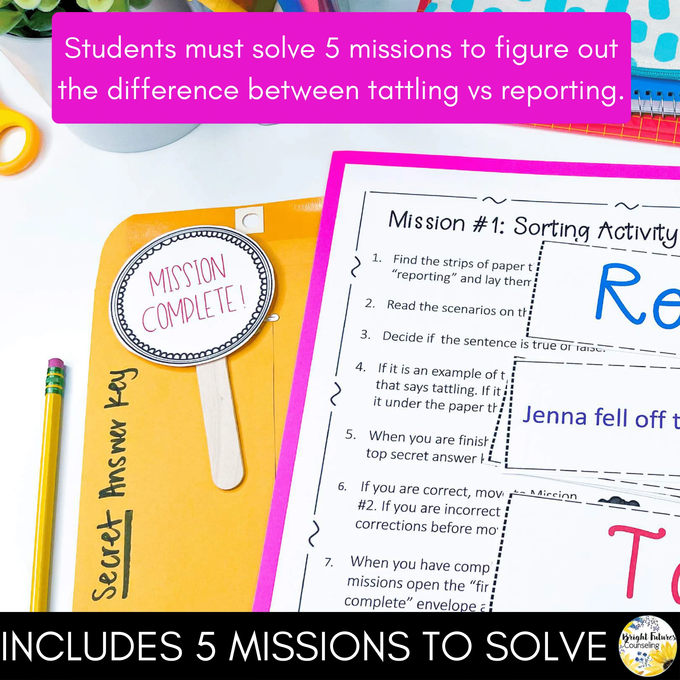 Tattling Vs Reporting Escape Room Guidance Lesson Mission Tattling Vs Reporting - Image 3