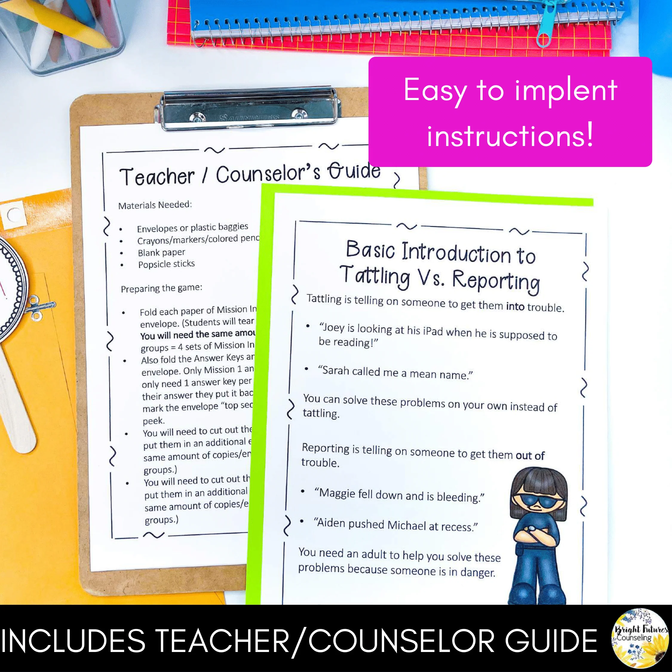 Tattling Vs Reporting Escape Room Guidance Lesson Mission Tattling Vs Reporting - Image 5