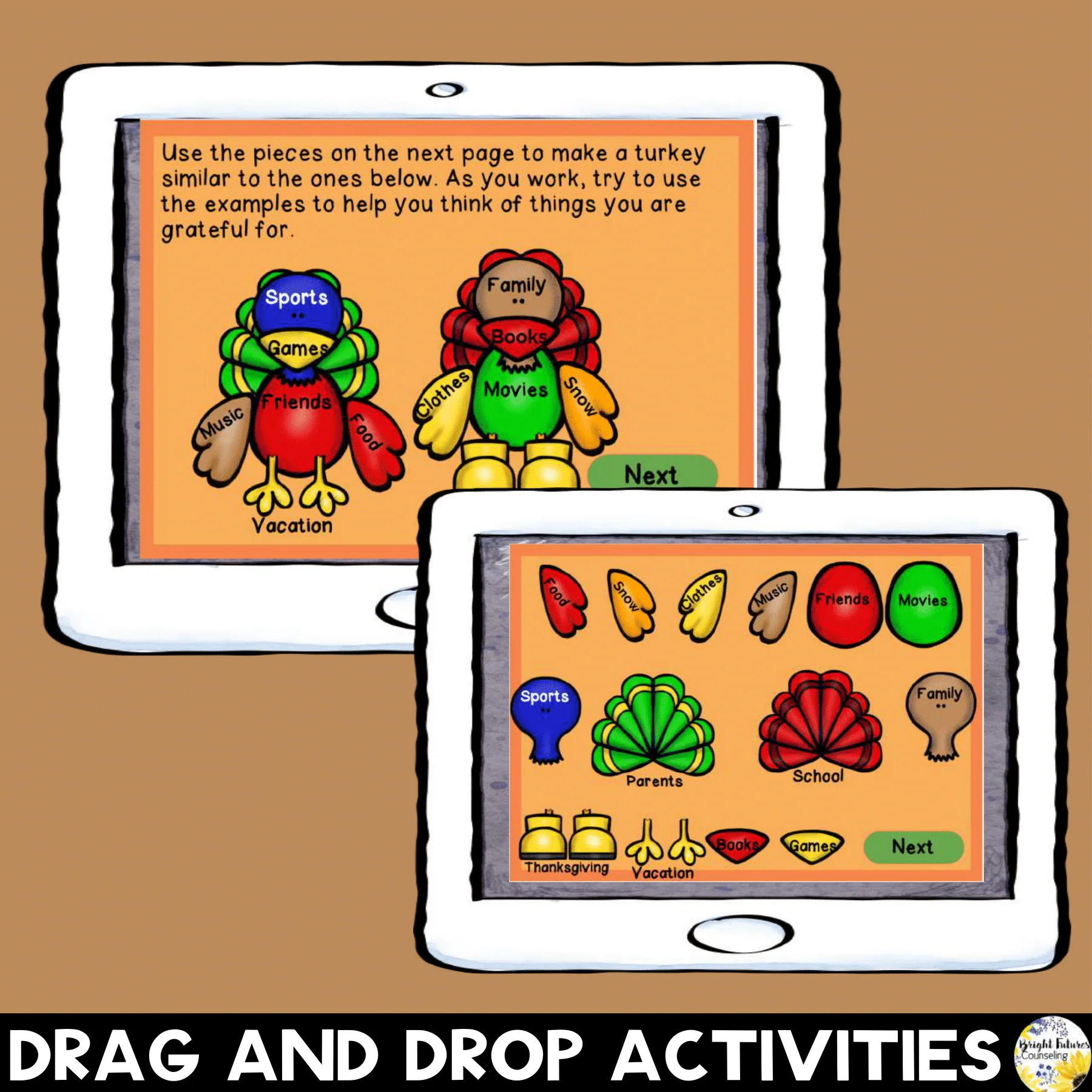 Thanksgiving Gratitude Boom Cards - Distance Learning Gratitude Activity - Image 3