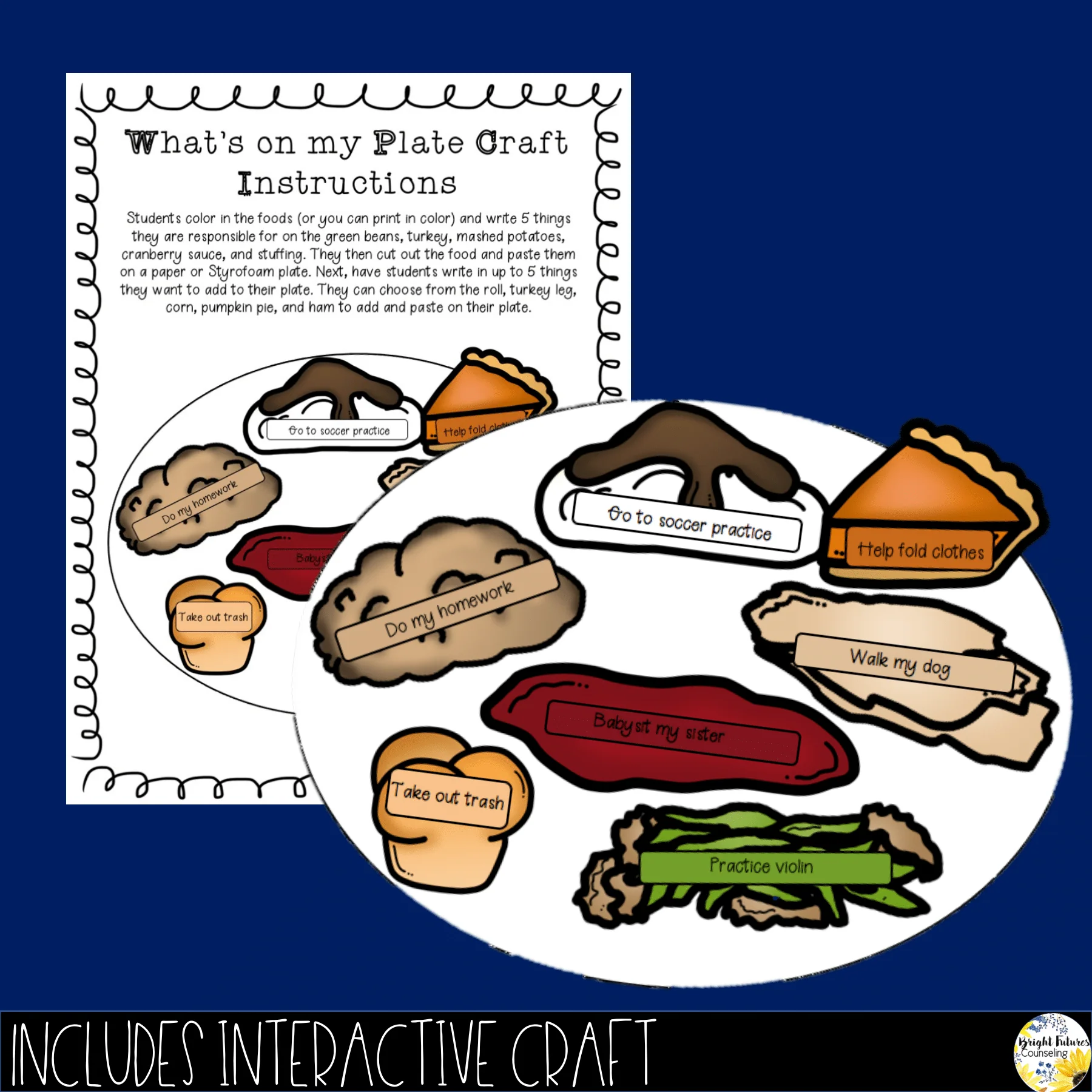 Thanksgiving Responsibility Activity What's On Your Plate? Responsibility Lesson - Image 3