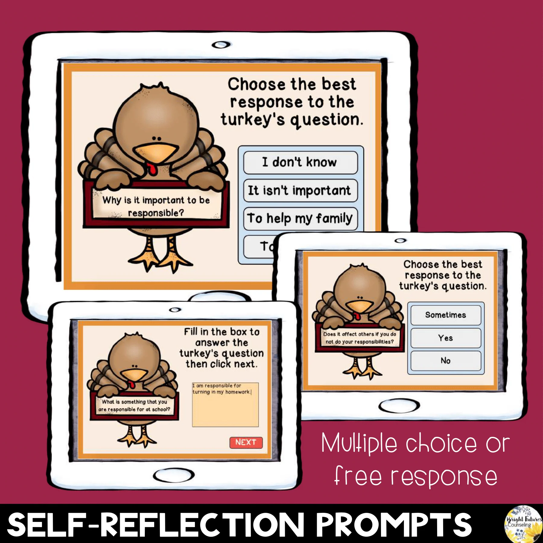 Thanksgiving Responsibility Boom Cards Distance Learning Activity - Image 6