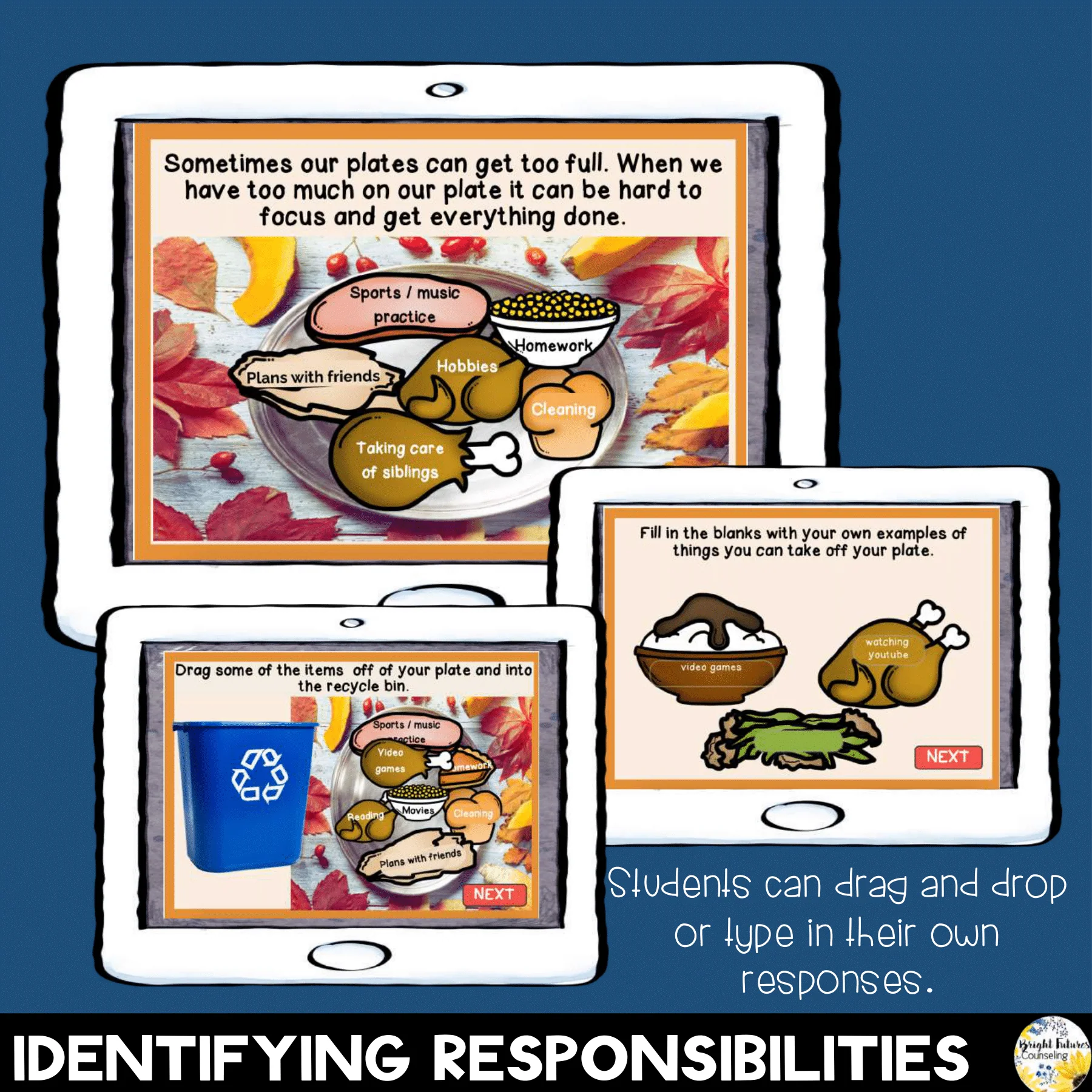 Thanksgiving Responsibility Bundle + Distance Learning SEL Boom Cards - Image 5