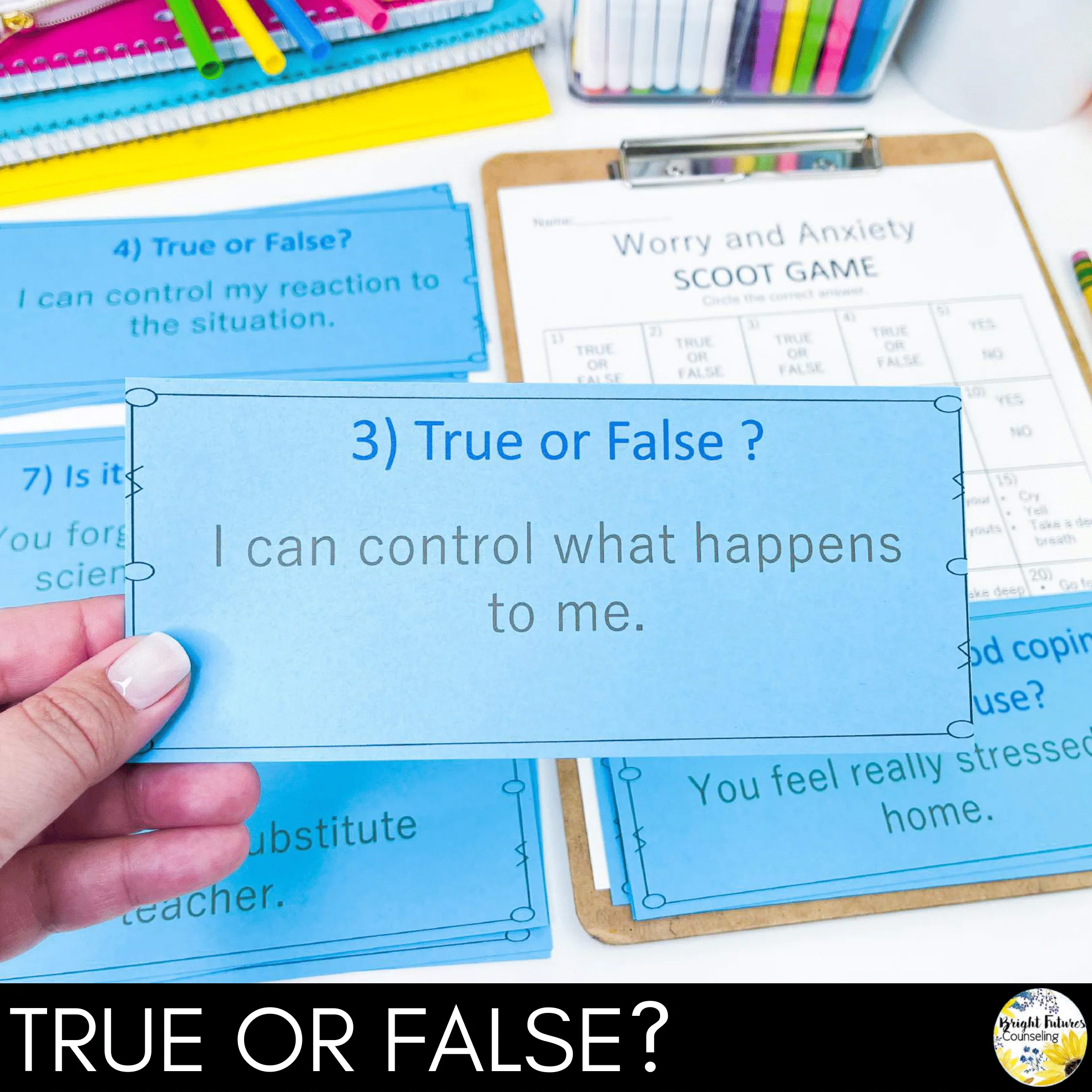 Worry and Anxiety Counseling Scoot Game | Learn to Cope with Stress & Anxiety - Image 5