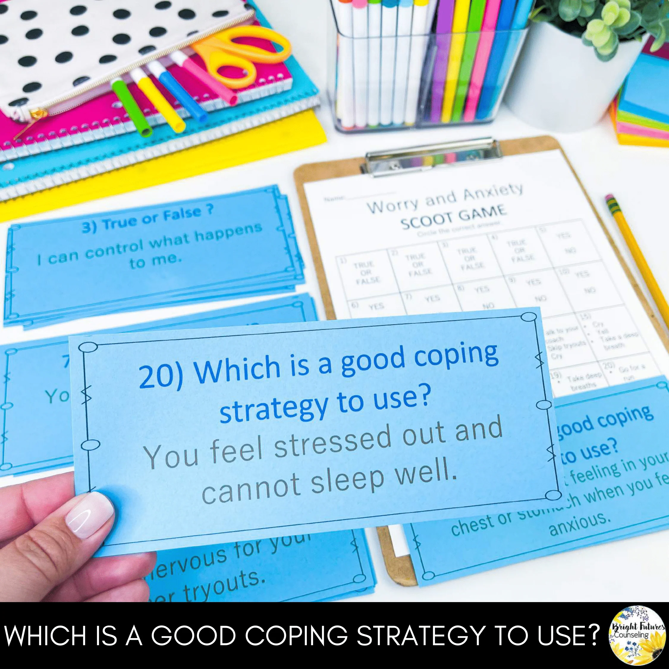 Worry and Anxiety Counseling Scoot Game | Learn to Cope with Stress & Anxiety - Image 8