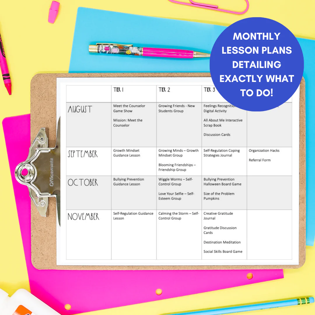 School Counseling Activities for the Year - Elementary Counseling Curriculum Map - Image 5